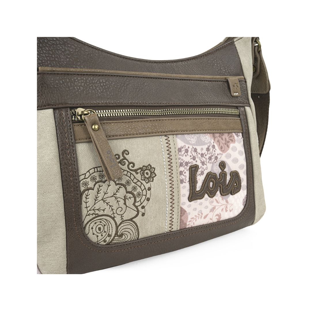 Bolso bandolera Lois mujer detalle de estampado Bolso bandolera Lois mujer detalle de estampado