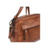 Bolso bandolera pequeño doble compartimento Matties color cuero lateral