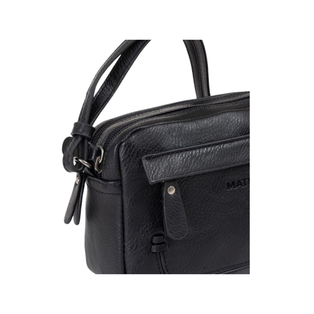 Bolso bandolera pequeño doble compartimento Matties color negro lateral