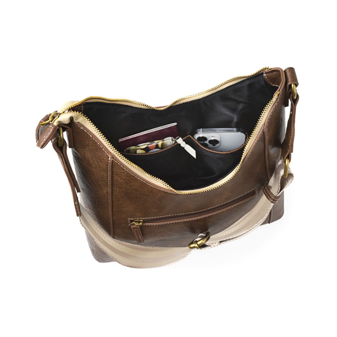 Bolso de hombro Lois marrón capacidad interior Bolso de hombro Lois marrón capacidad interior