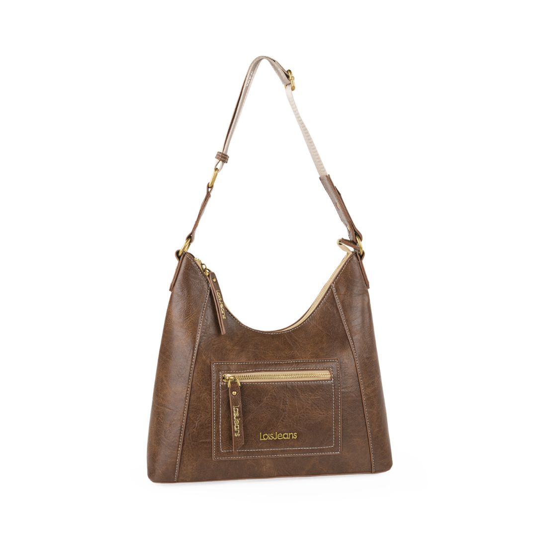 Bolso de hombro Lois marrón ladeado Bolso de hombro Lois marrón ladeado