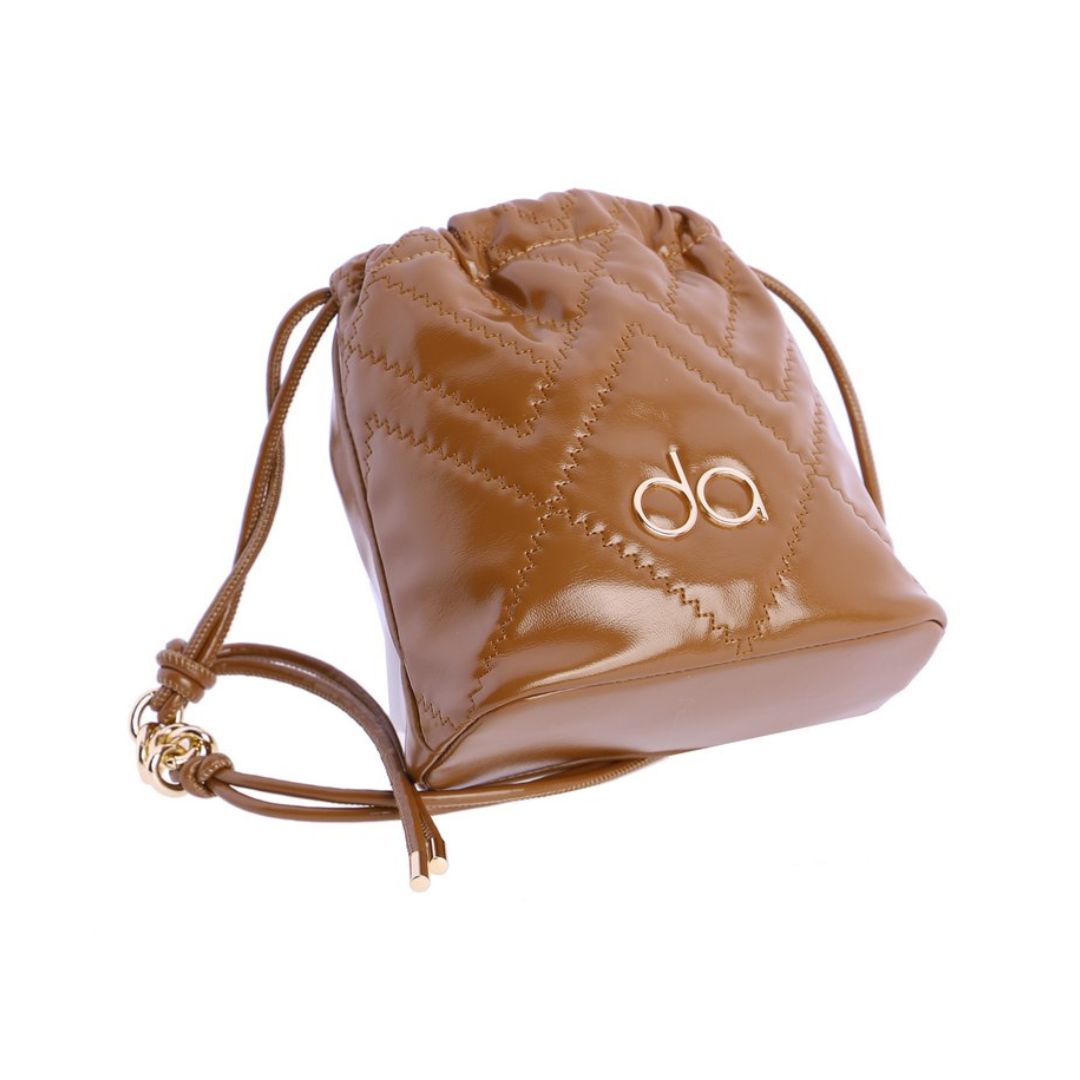 Bolso bandolera Don Algodon mujer camel detalle de pespuntes Bolso bandolera Don Algodon mujer camel detalle de pespuntes