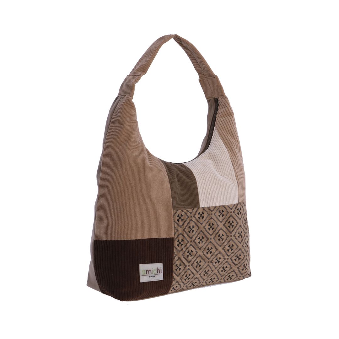 Bolso boho mujer Amichi en tonos tostados lateral Bolso boho mujer Amichi en tonos tostados lateral