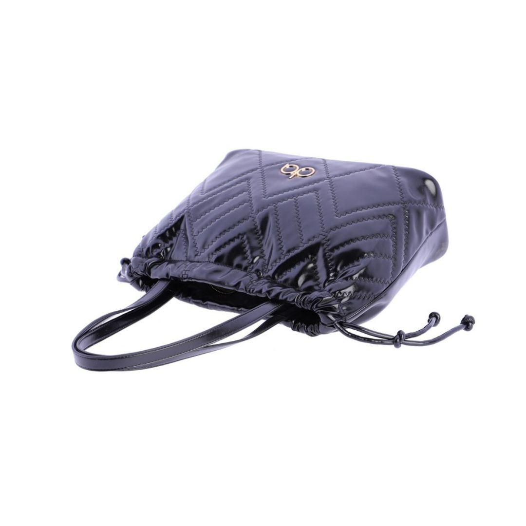 Bolso shopper negro Don Algodon detalle de fruncido Bolso shopper negro Don Algodon detalle de fruncido