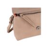 Bolso bandolera Lois con solapa beige detalle de cremallera