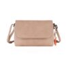 Bolso bandolera Lois con solapa beige frontal
