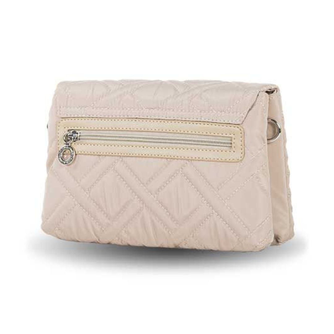 Bandolera con solapa Devota y Lomba arena trasera