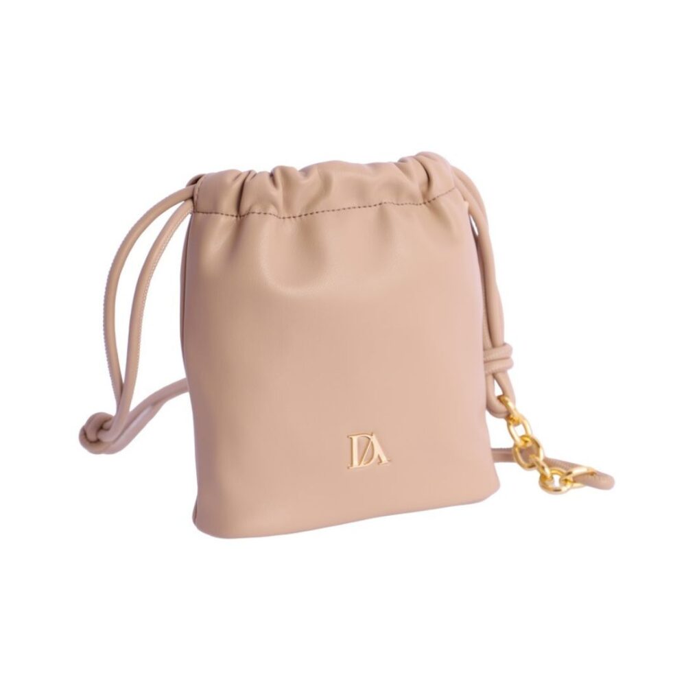 Bolso bombonera beige Don Algodon lateral