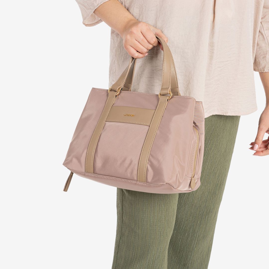 Bolso de mano Matties compartimento triple camel probado Bolso de mano Matties compartimento triple camel probado