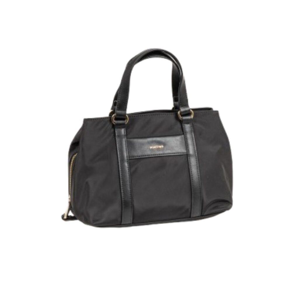 Bolso de mano Matties compartimento triple negro frontal