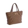 Bolso shopping acolchado don algodon marrón frontal Bolso shopping acolchado don algodon marrón frontal