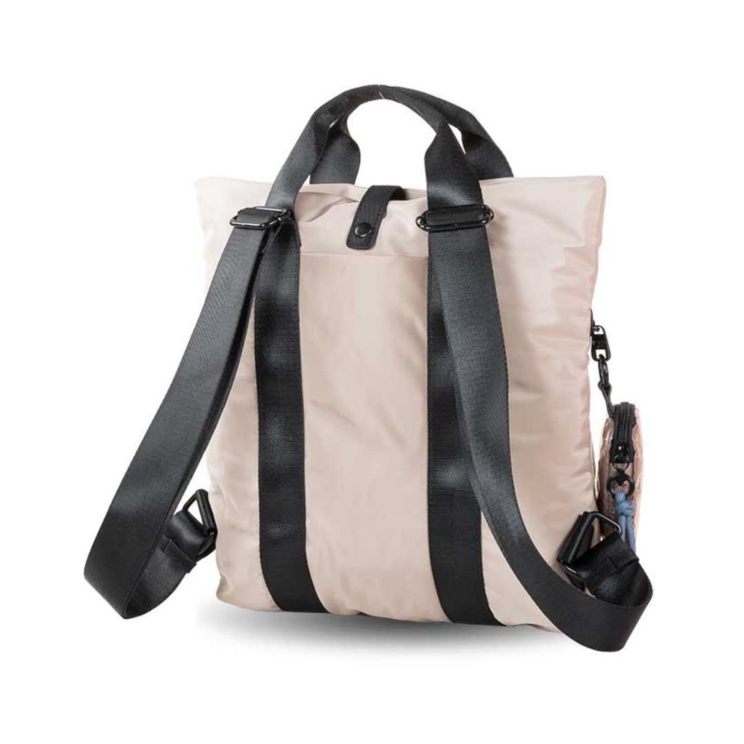 Mochila plana Ventis beige trasera