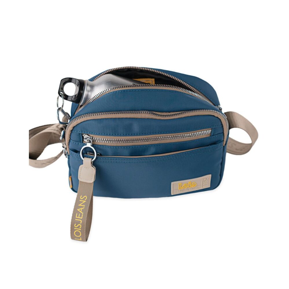 Bolso de tela Lois azul capacidad interior