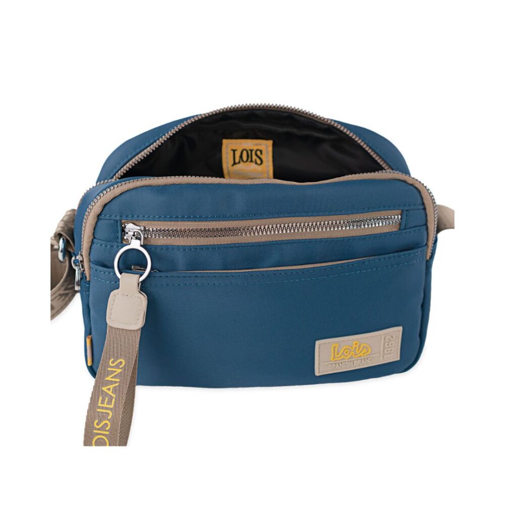 Bolso de tela Lois azul interior