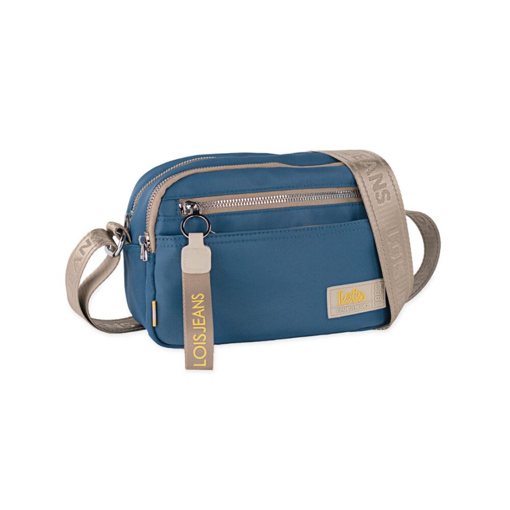 Bolso de tela Lois azul lateral