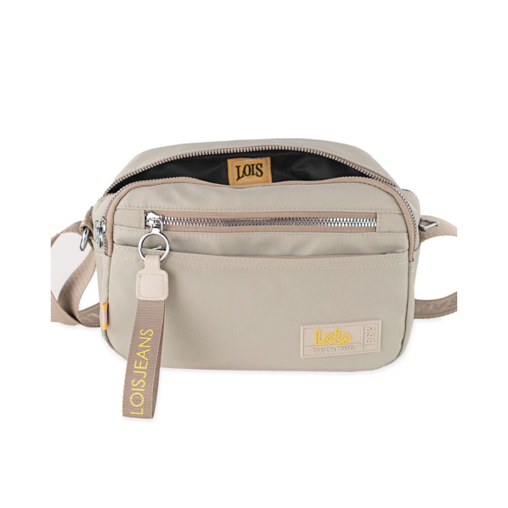 Bolso de tela Lois beige interior