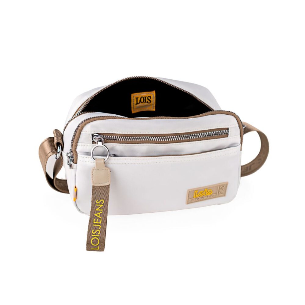 Bolso de tela Lois blanco interior