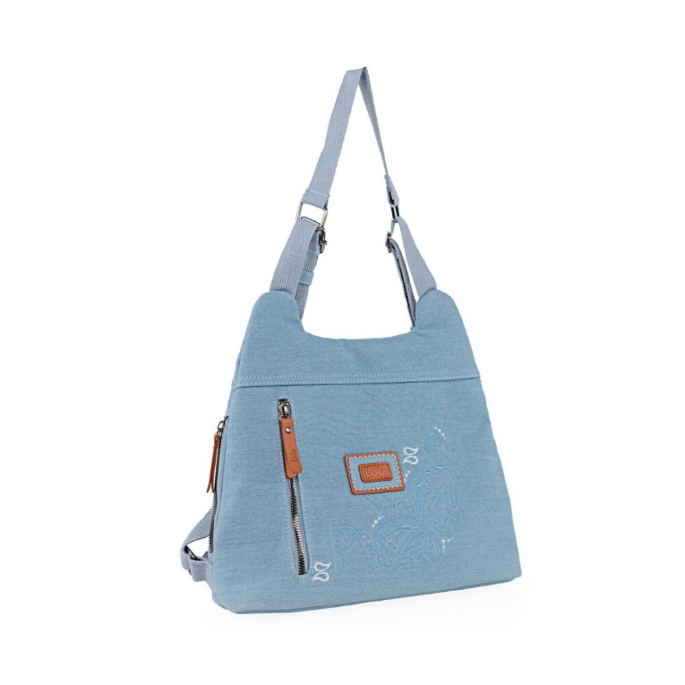 Mochila antirrobo Lois azul lateral