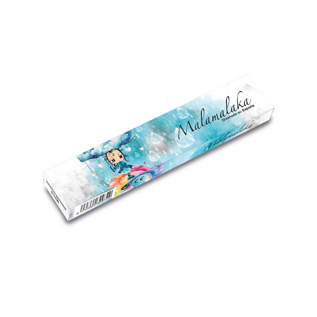 Abanico Malamalaka agua detalle de caja Abanico Malamalaka agua detalle de caja