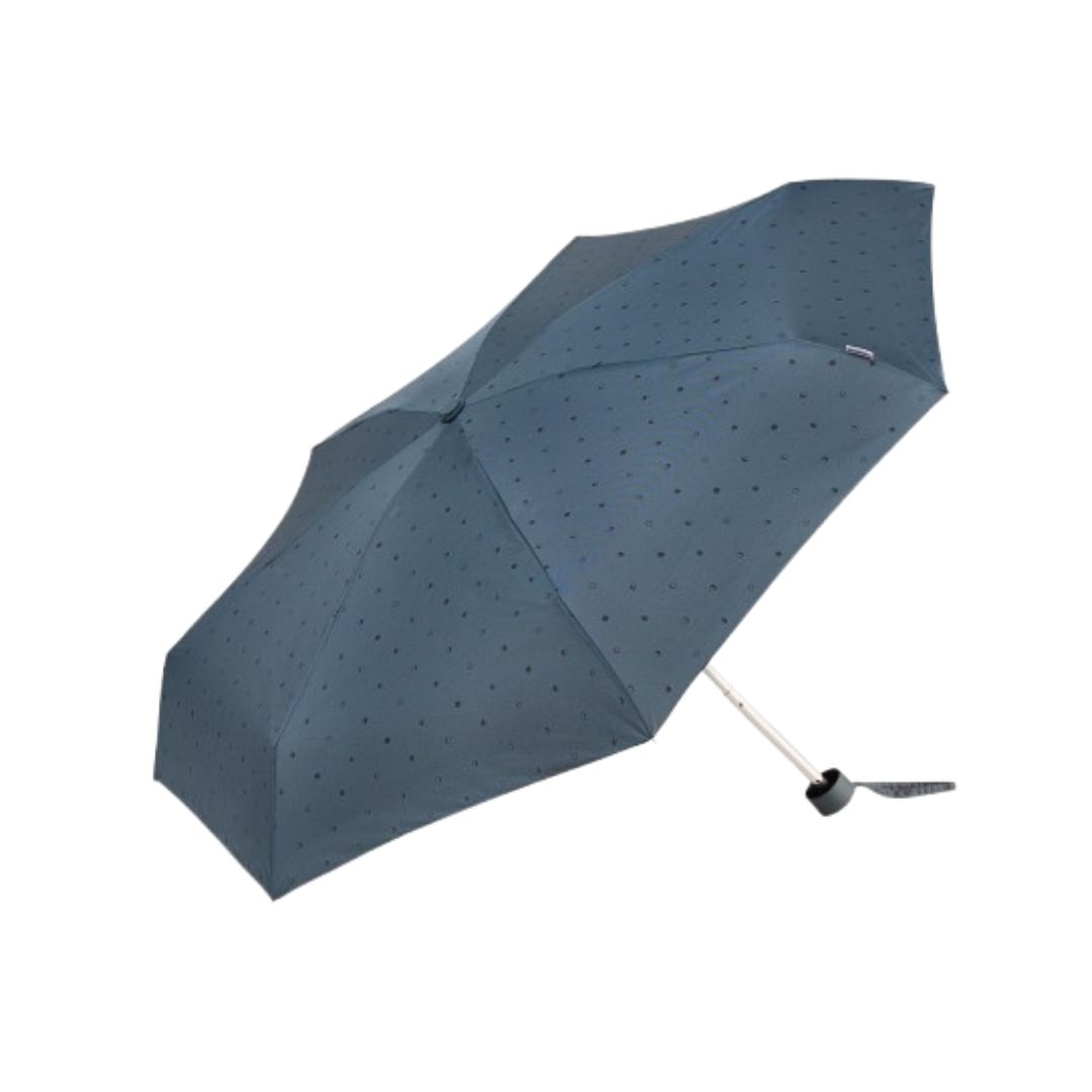 Paraguas plegable mini con lunares gris abierto
