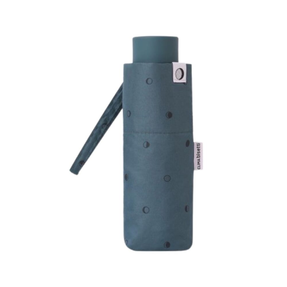 Paraguas plegable mini con lunares gris cerrado