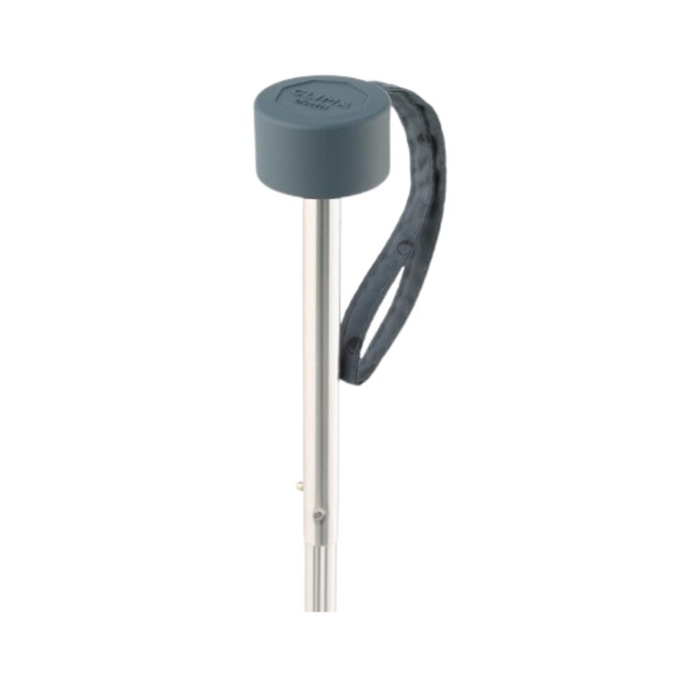 Paraguas plegable mini con lunares gris detalle de puño