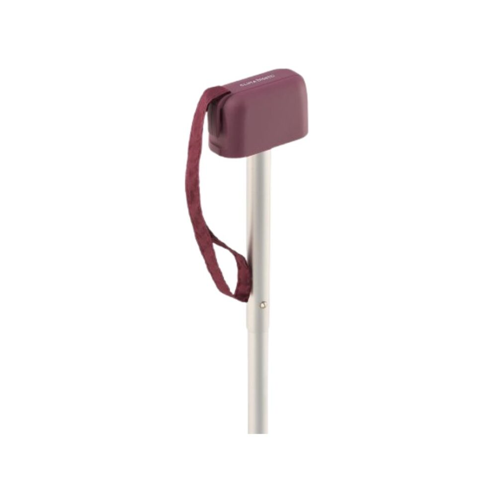 Paraguas plegable mini plano Bisetti burdeos detalle de puño