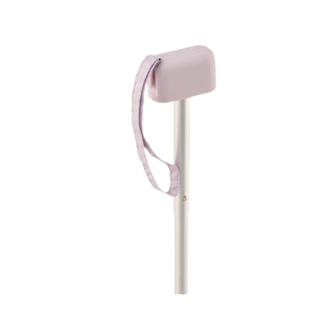 Paraguas plegable mini plano Bisetti malva detalle de puño