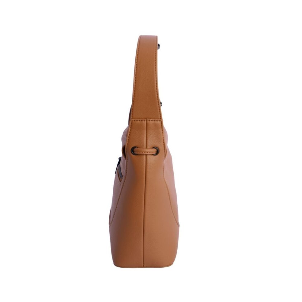 Bandolera Don Algodon camel lateral