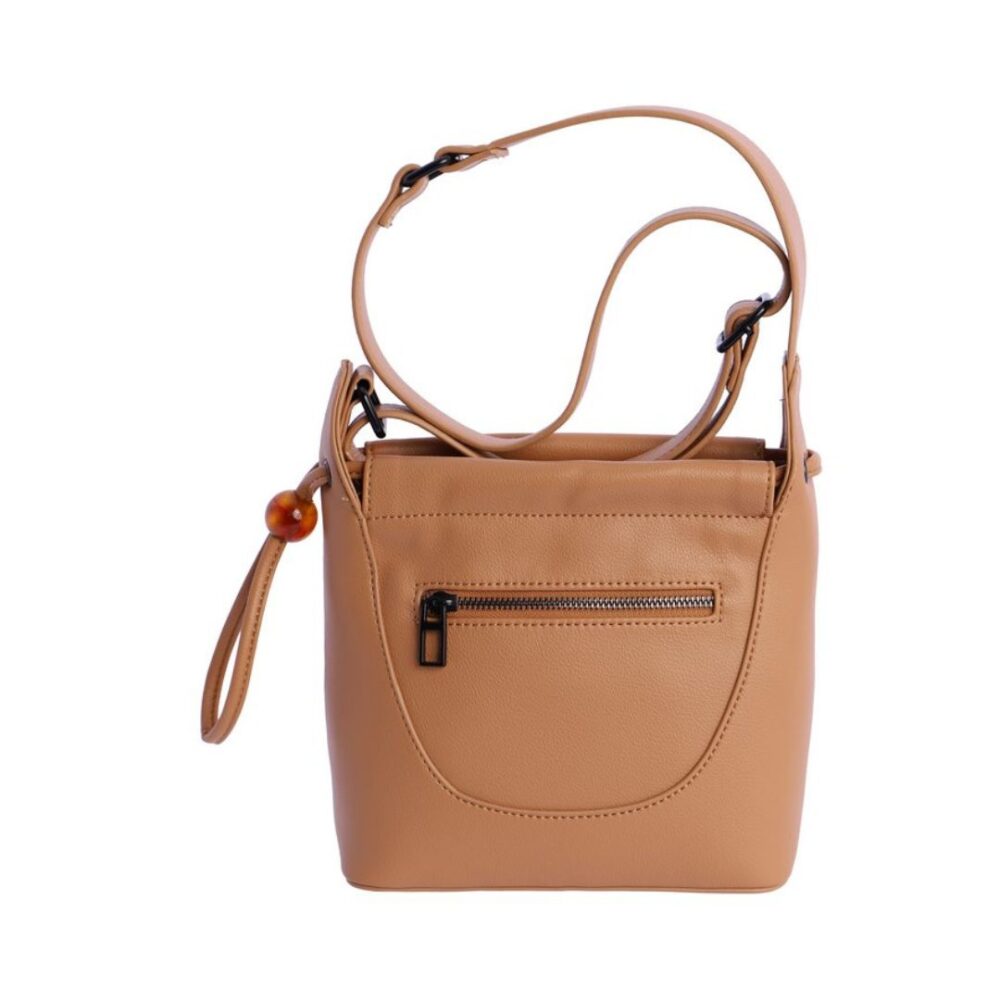 Bandolera Don Algodon camel trasera