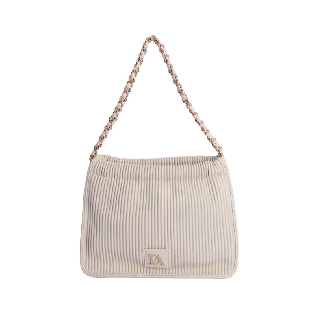 Bolso de mano Don Algodon marfil frontal