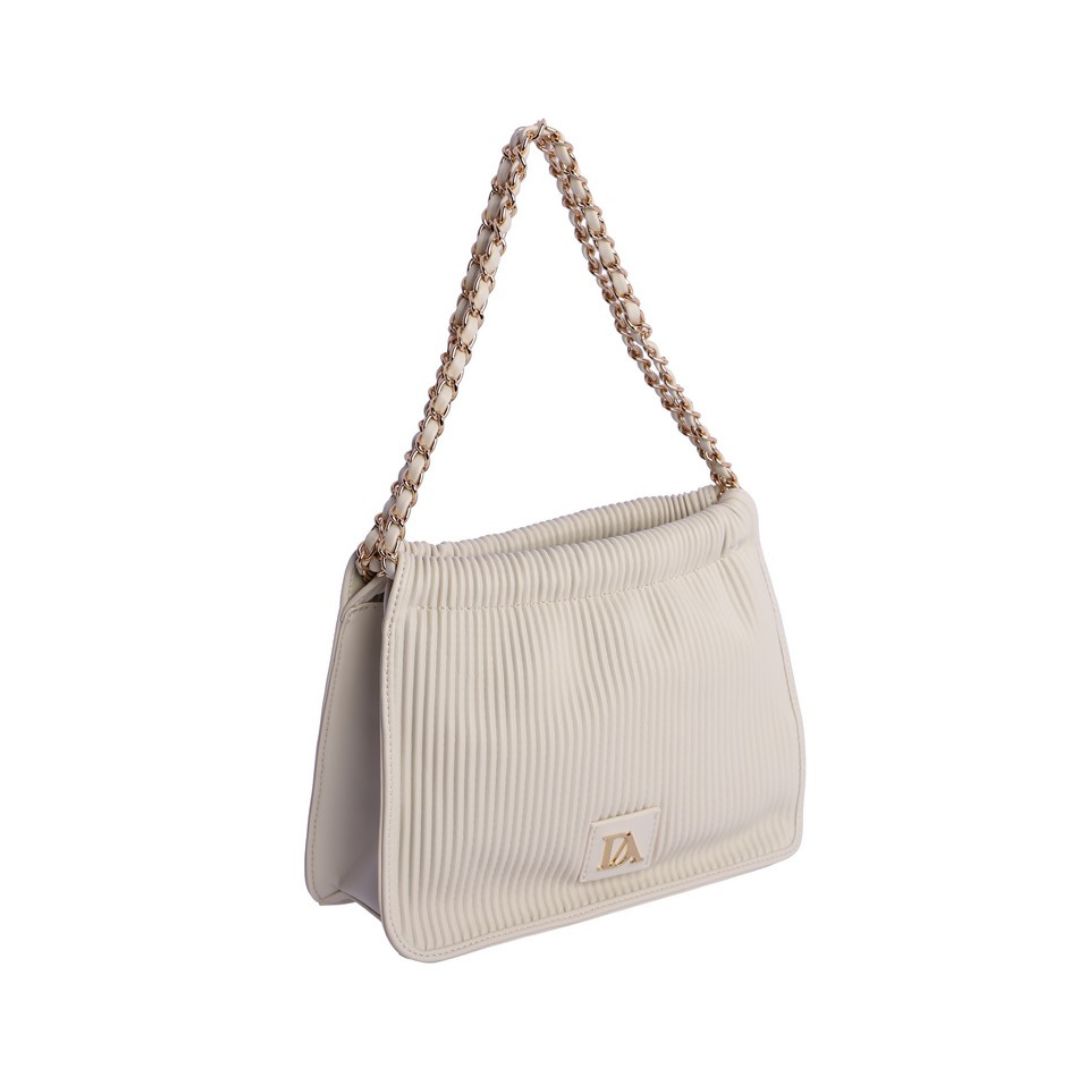 Bolso de mano Don Algodon marfil lateral