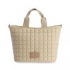 Bolso shopper Don Algodon acolchado beige mantequilla frontal
