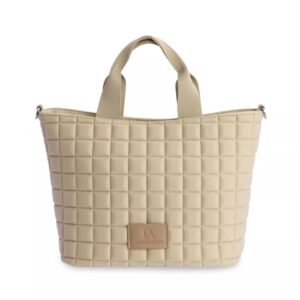 Bolso shopper Don Algodon acolchado beige mantequilla frontal