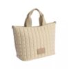 Bolso shopper Don Algodon acolchado beige mantequilla lateral