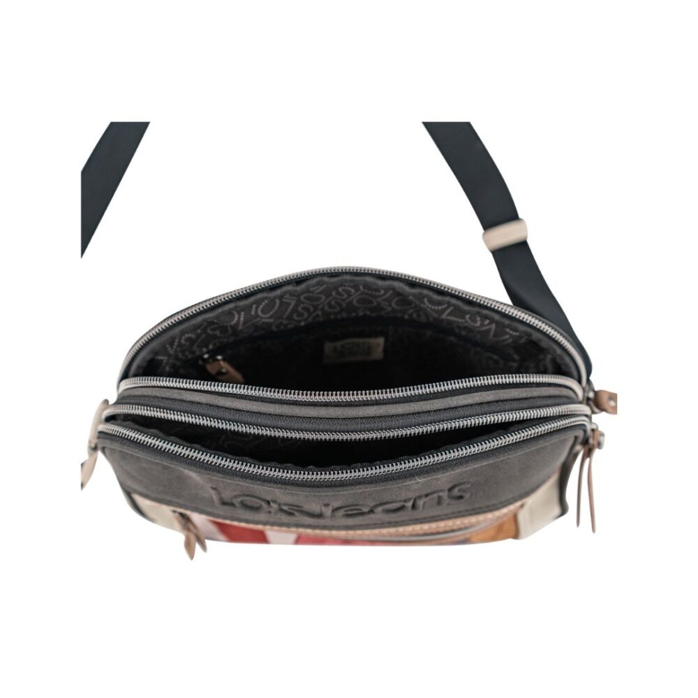 Bolso bandolera Lois compartimento doble detalle de compartimentos