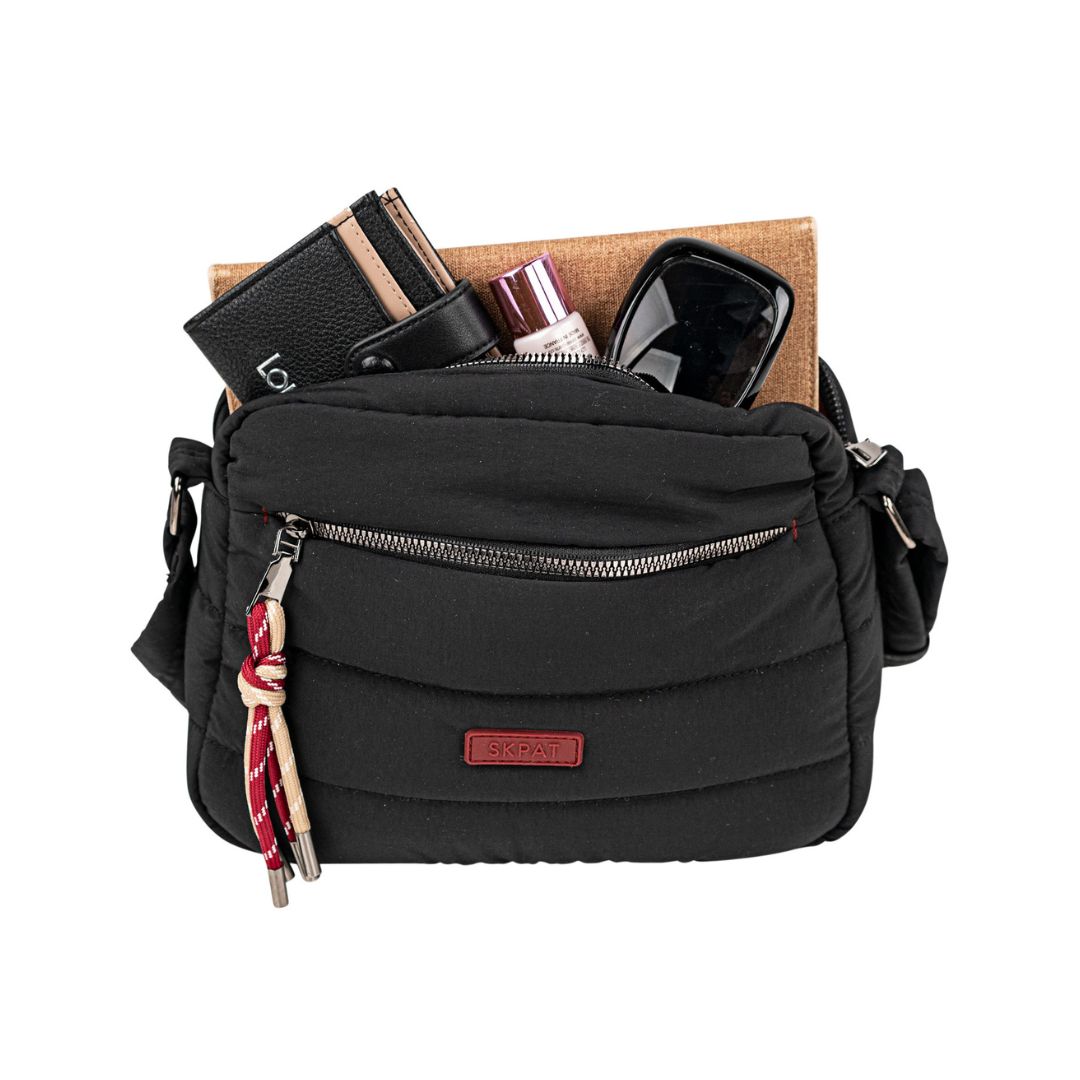 Bolso bandolera acolchado skpat negro capacidad Bolso bandolera acolchado skpat negro capacidad