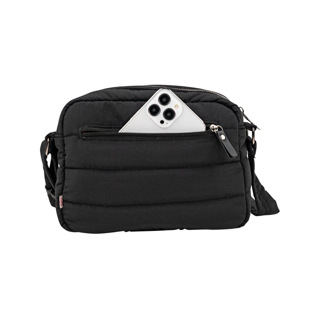 Bolso bandolera acolchado skpat negro detalle de bolso trasero Bolso bandolera acolchado skpat negro detalle de bolso trasero