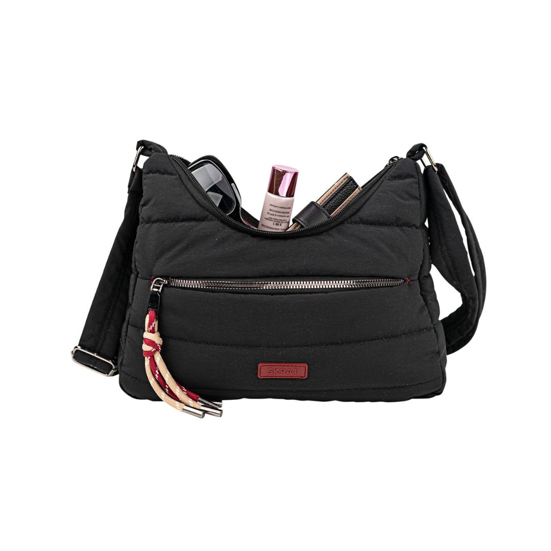 Bolso bandolera Skpat acolchado negro capacidad