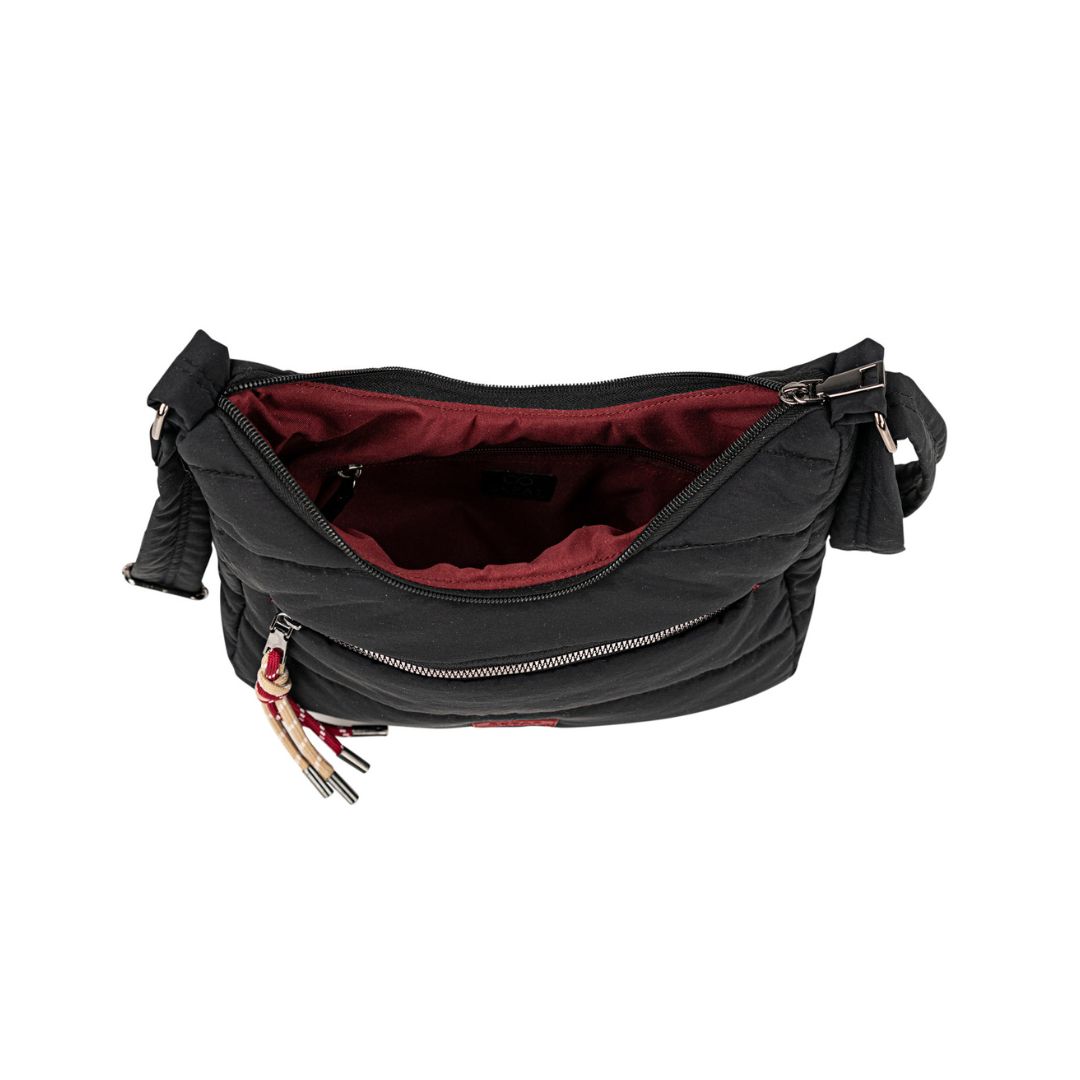 Bolso bandolera Skpat acolchado negro frontal