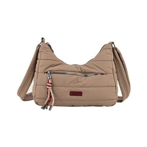 Bolso bandolera skpat acolchado beige frontal