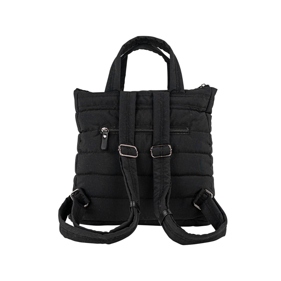 Mochila acolchada Skpat negro detalle de correas Mochila acolchada Skpat negro detalle de correas