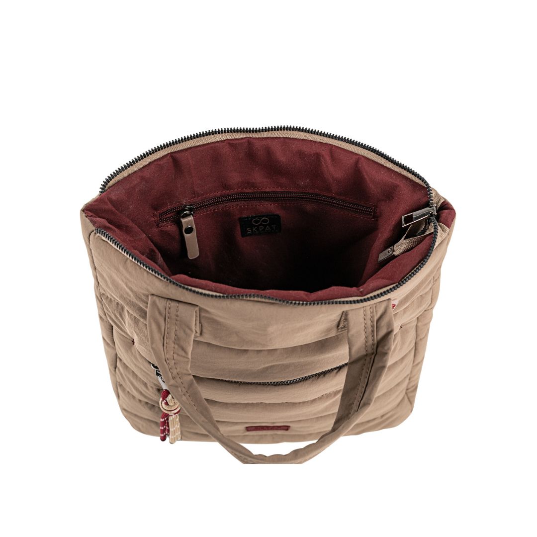 Mochila acolchada Skpat taupe interior Mochila acolchada Skpat taupe interior