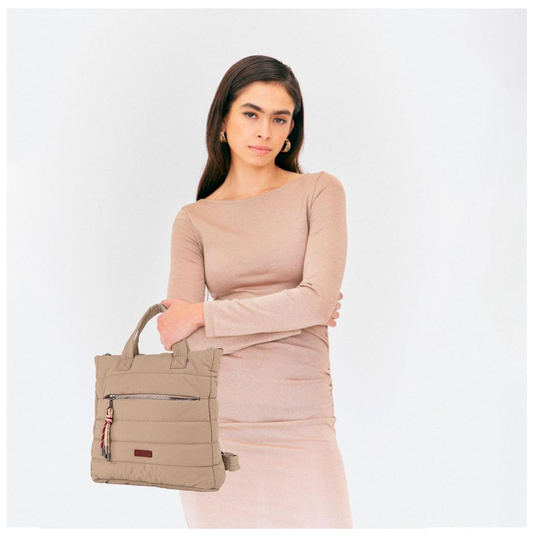 Mochila acolchada Skpat taupe probado Mochila acolchada Skpat taupe probado