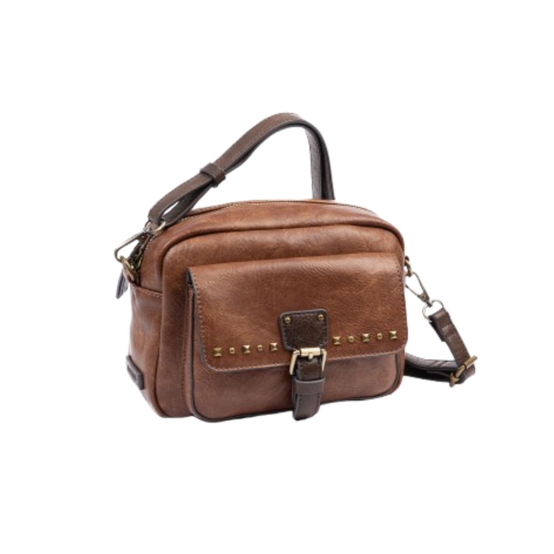Bolso bandolera Matties marrón frontal Bolso bandolera Matties marrón frontal