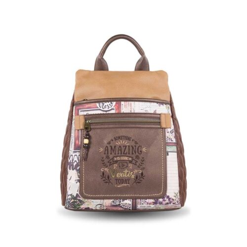 Mochila antirrobo Ventis marrón frontal